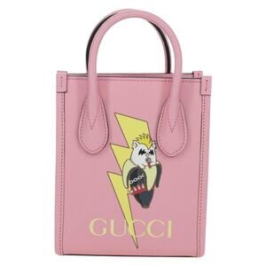 Gucci Leather Bananya Mini Tote Bag Pink